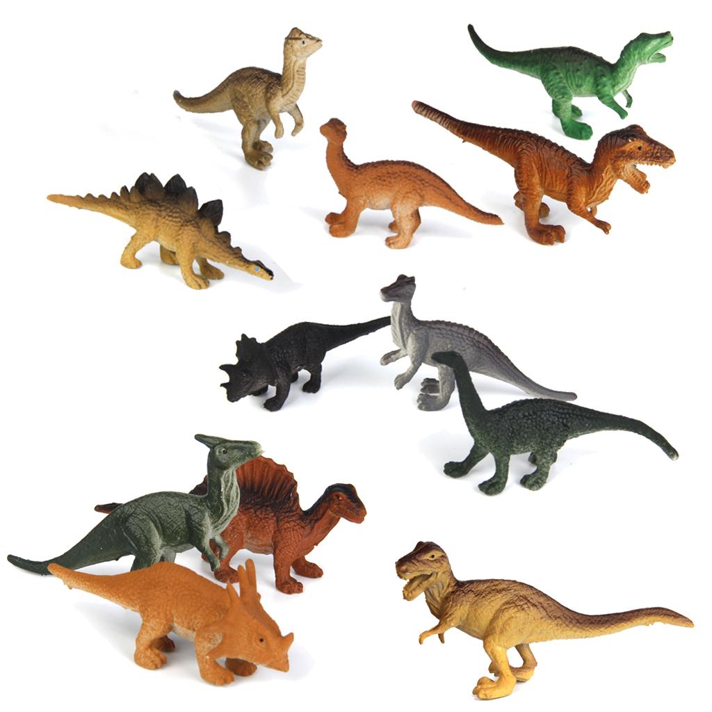 2x Lively Dinosaur Model Kit 12pcs Plastic Reptiles Animal Toy Free Shipping