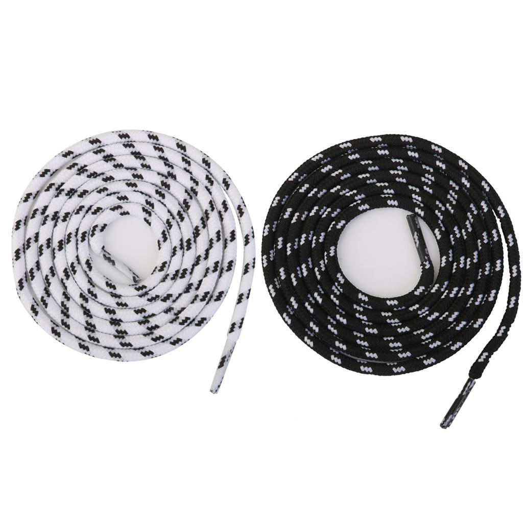 Footful Round Shoe Laces Shoelaces Hiking Sport Sneakers Boots Strings Black