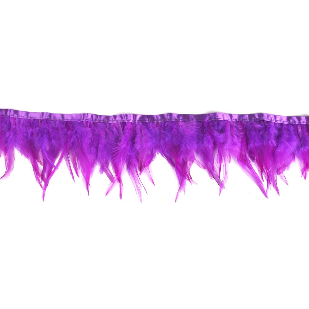 1 Yard Rooster Feather Fringe Trim for Sewing Costume Crafts Purple