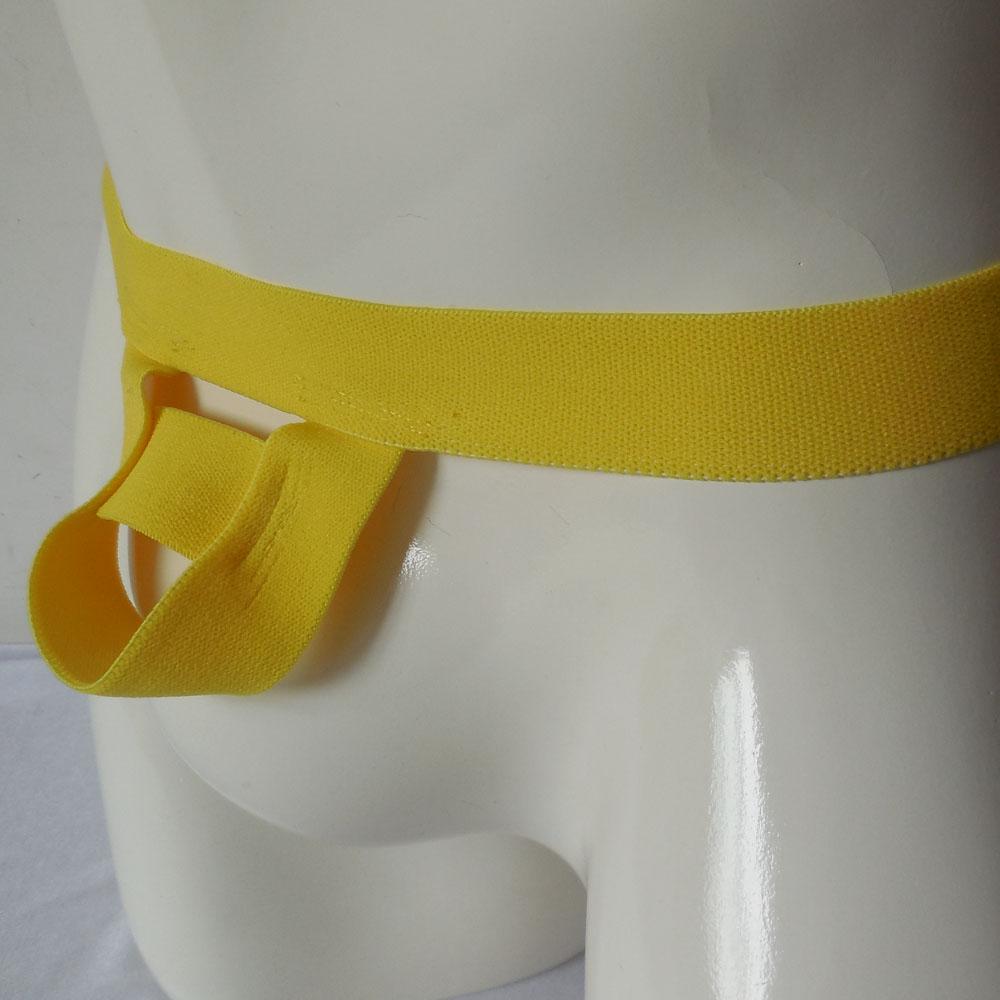 Men's Sexy Underwear Jockstrap G-string Open Thong Briefs Yellow