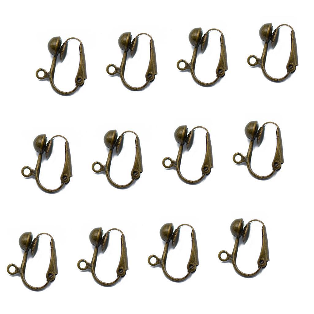 12 pcs Bronze Convertable Half Ball Clip on Earring Findings jewelry  Making