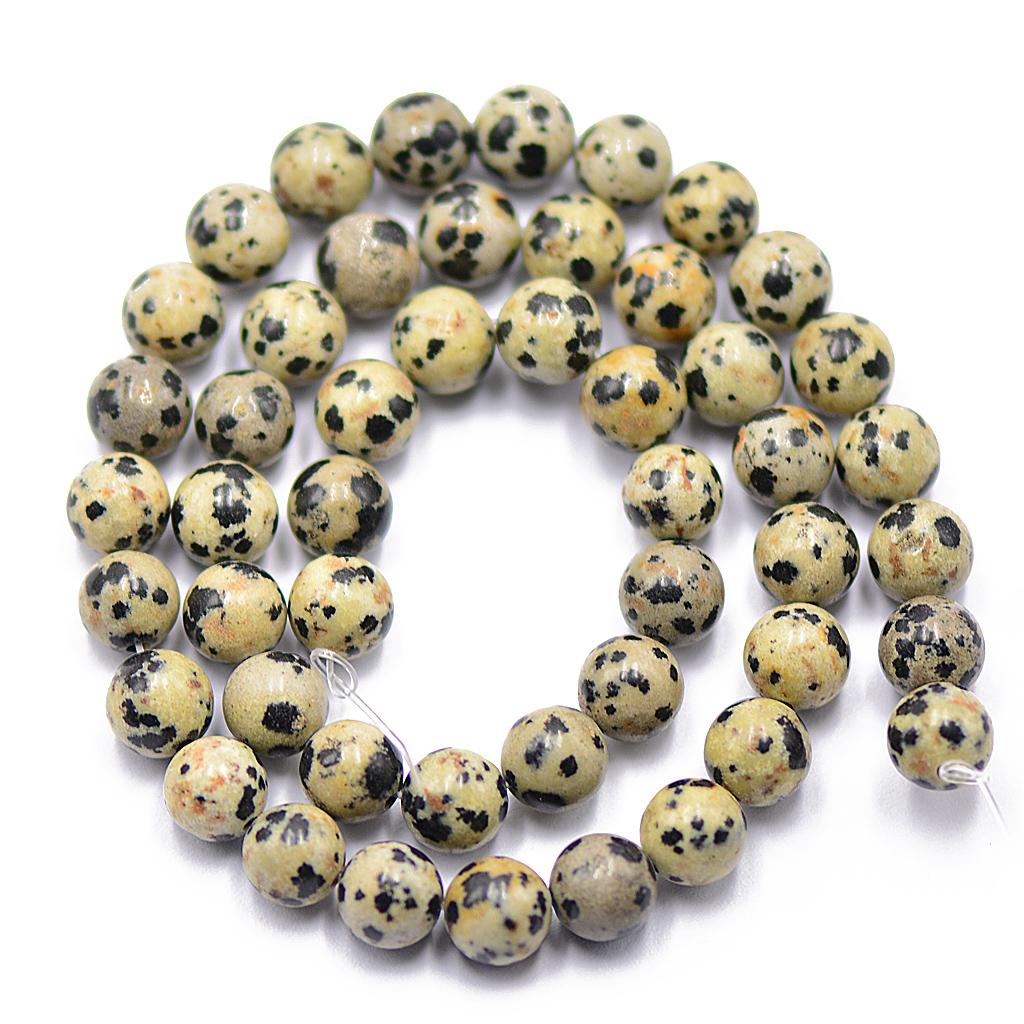 8mm Nature Dalmatian Jasper Gemstone Loose Spacer Beads 15'' Round