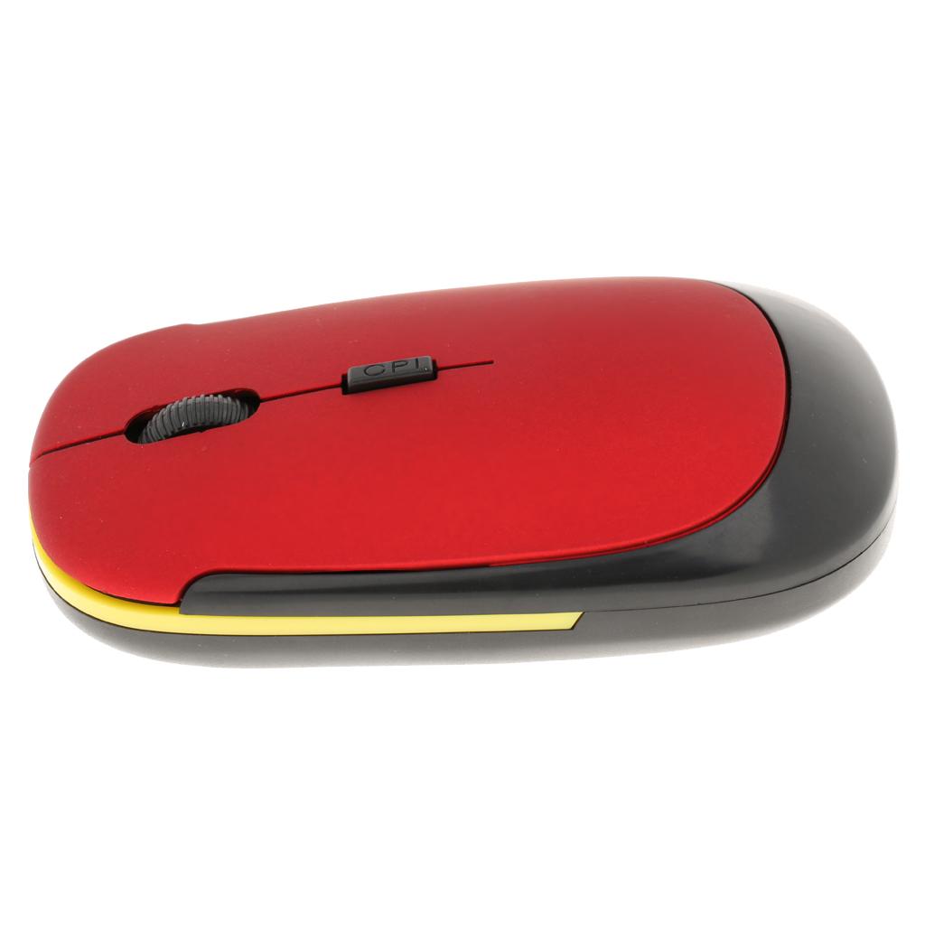 Ultra-Slim Mini USB 2.4G Wireless Optical Mouse Mice 1600 DPI for PC Red