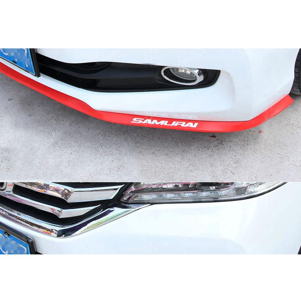 2xUniversal PU Carbon Fiber Bumper Lip Splitter Chin Spoiler Body Trim Black