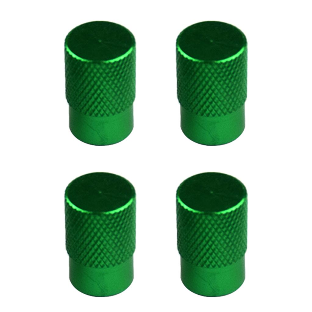 4pcs Automatic Car Bicycle Wheel Tire Valve Stems Cap Dustproof Cover Green