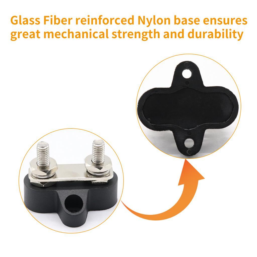 2x Bus Bar Power Terminal Block Negative M6 Positive Power Distribution Stud