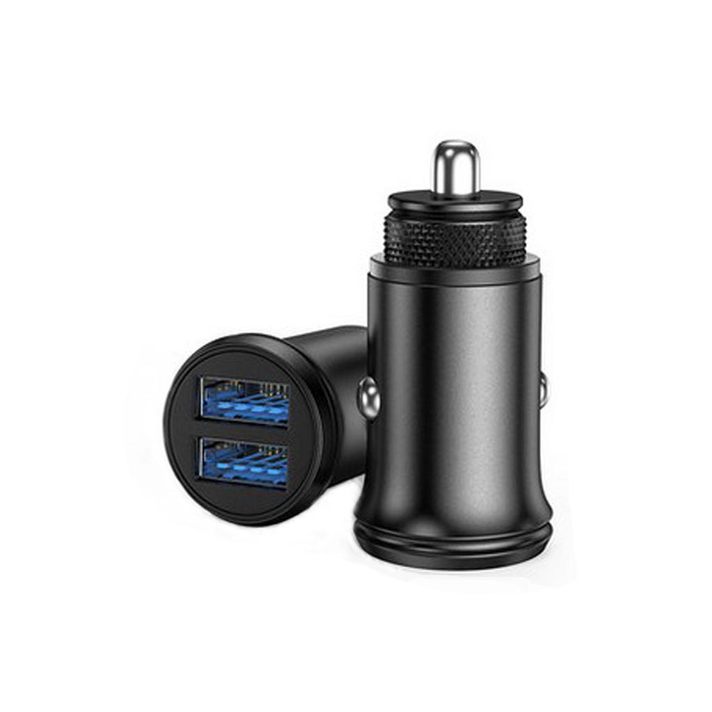 4.8A Dual-Port USB Car Charger Power For iPhone for Samsung Black
