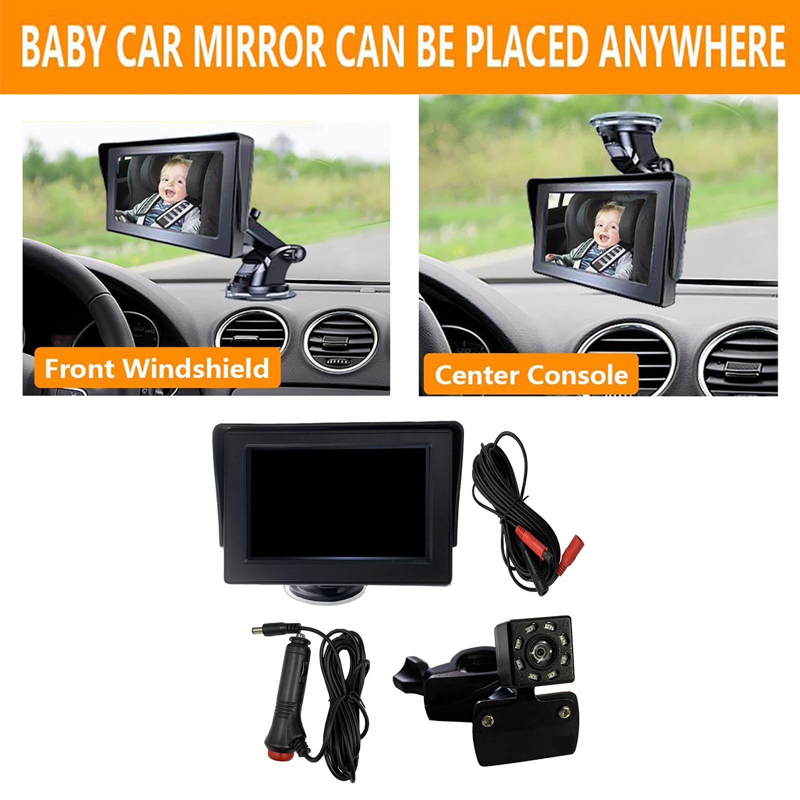 Baby Car Mirror Display Screen Easily Observe Baby Move 4.3 inch Non Folding