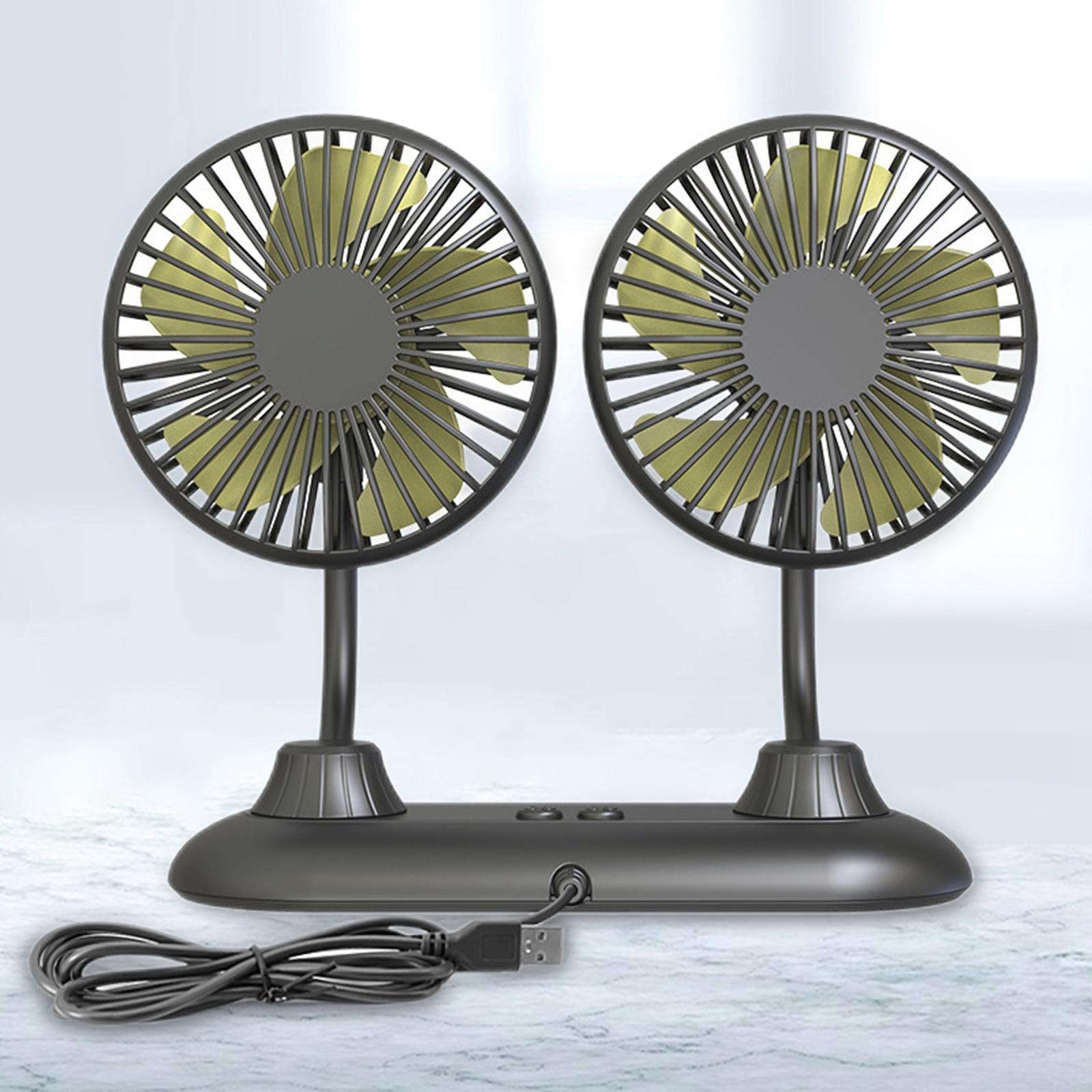 Desk Fan Rotatable Rechargeable for Living Room Dashboard Women Men Black