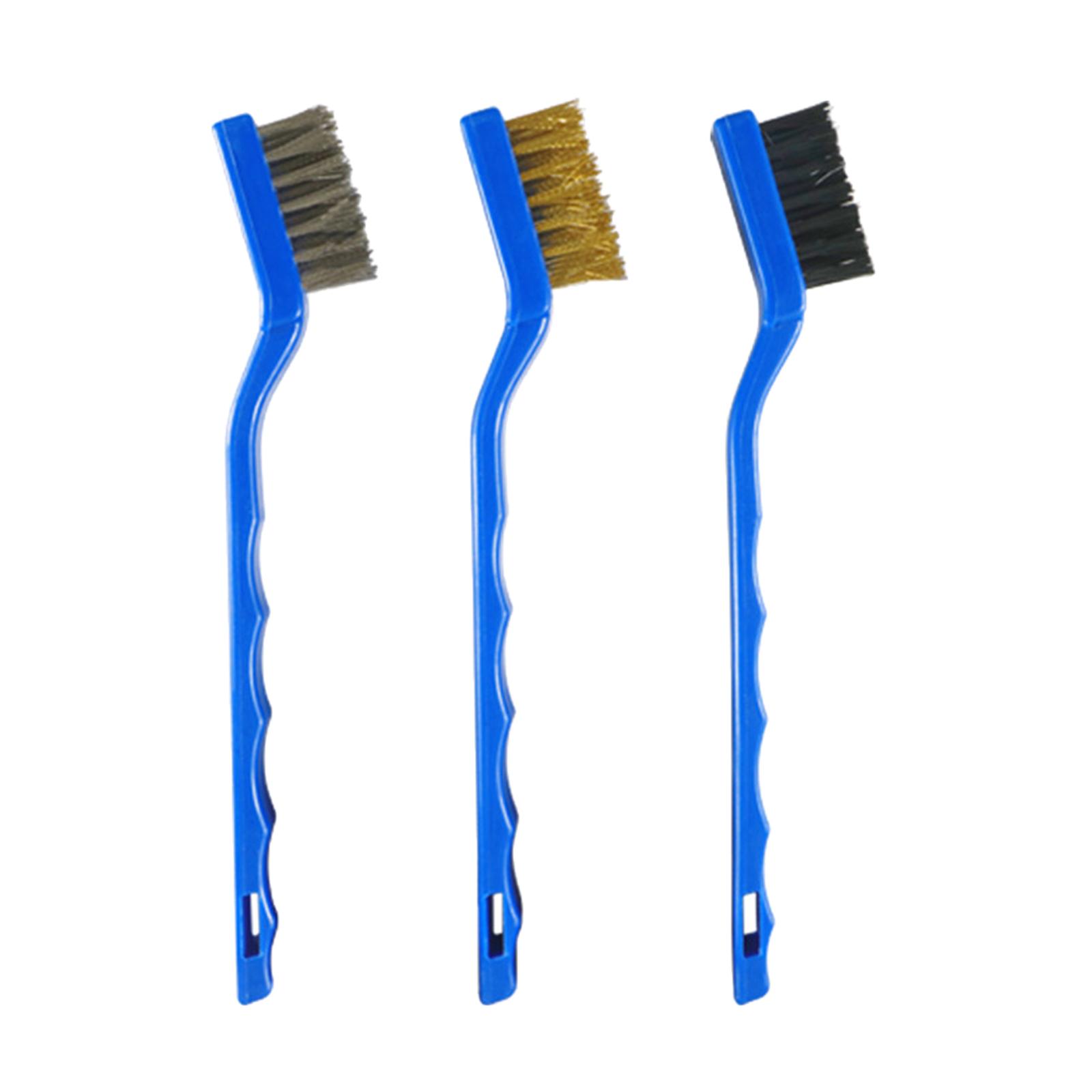 3 Pieces Mini Wire Cleaning Brush Set Gadgets Easy Storage for Engine