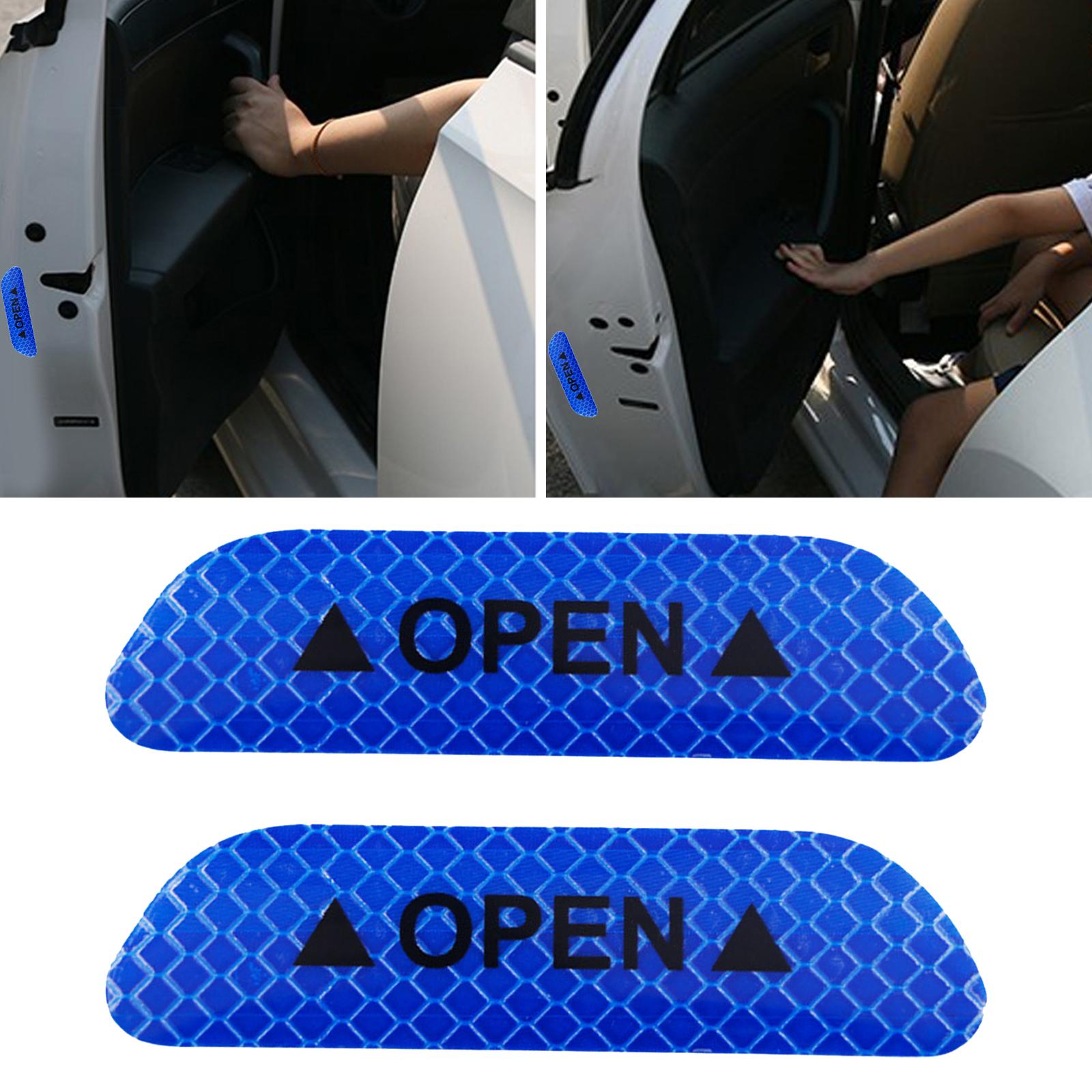 2Pieces Car Door Stickers Reflector Replacement Blue