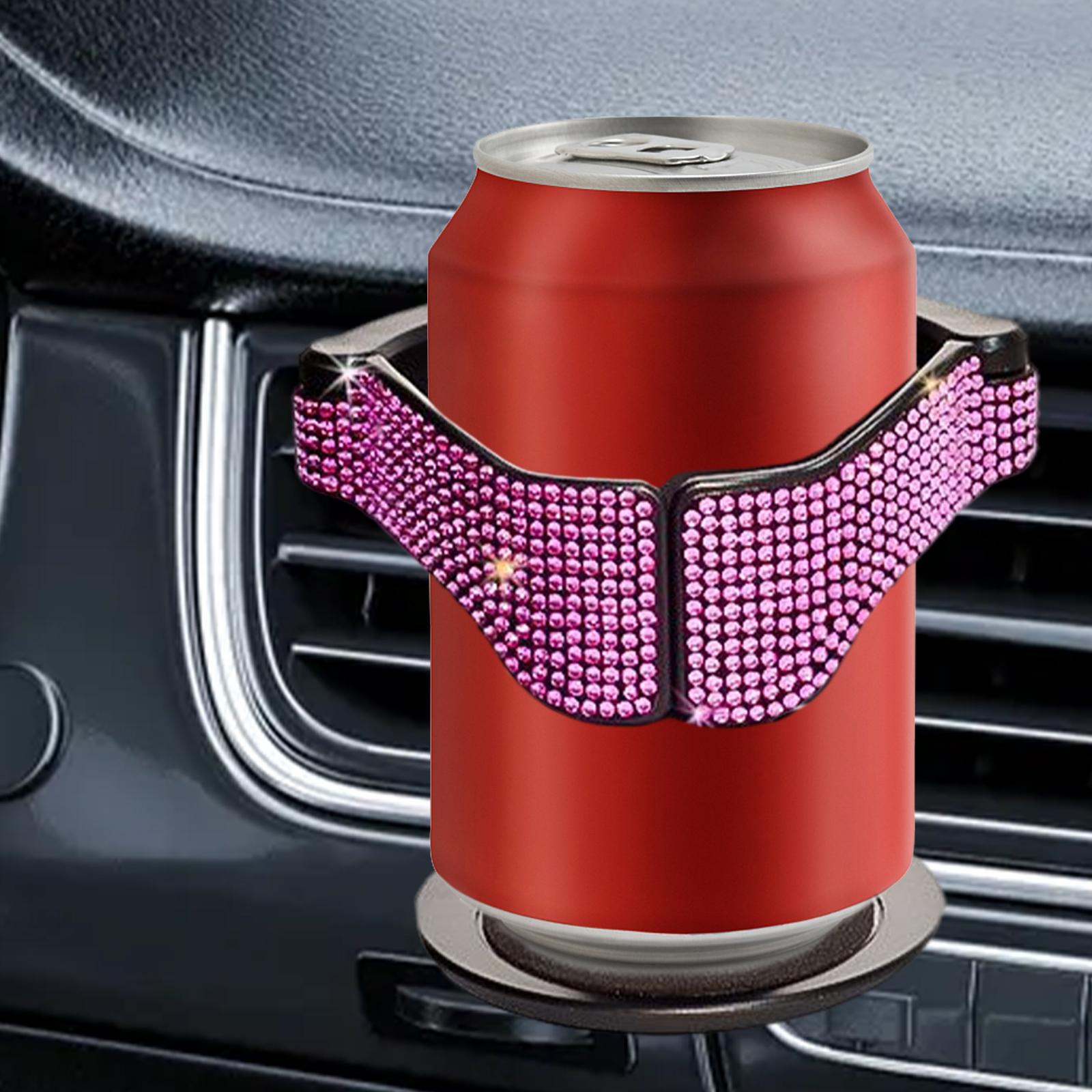 Car Cup Holder Air Conditioner Vent Organizer for Van Beverage Phone Pink