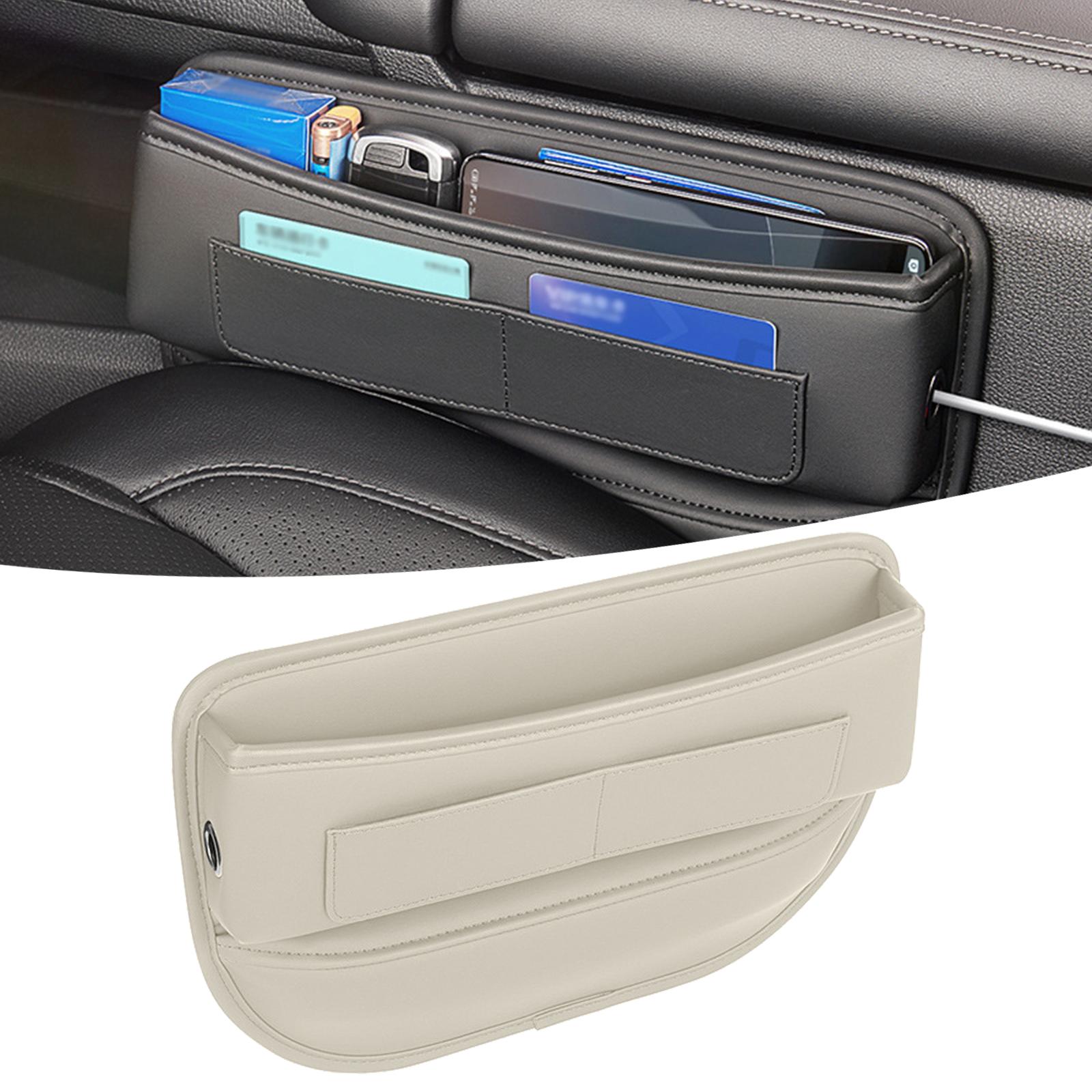 Car Seat Gap Organizer Storage Phone Holder Center Console Organizer Durable Beige