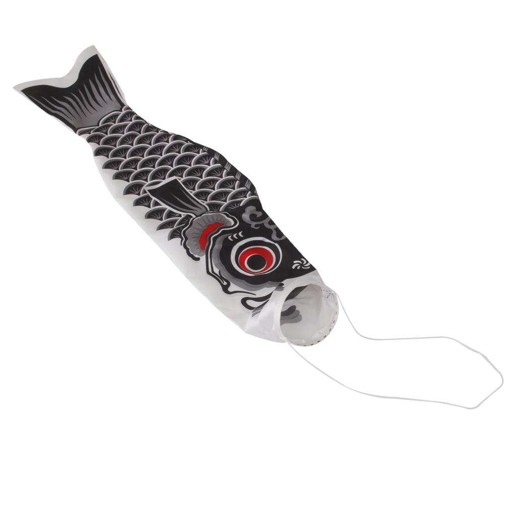 40cm Japanese Carp Windsock Streamer Fish Flag Kite Nobori Koinobori Black