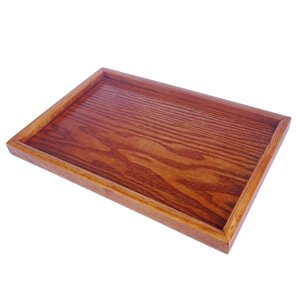 Natural Wood Serving Tray SPA Tea Food Server Dishes Platter Brown Plate-M