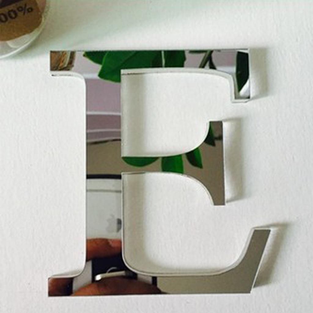 26 Letters DIY 3D Mirror Acrylic Wall Sticker Art Mural Decal Decor E