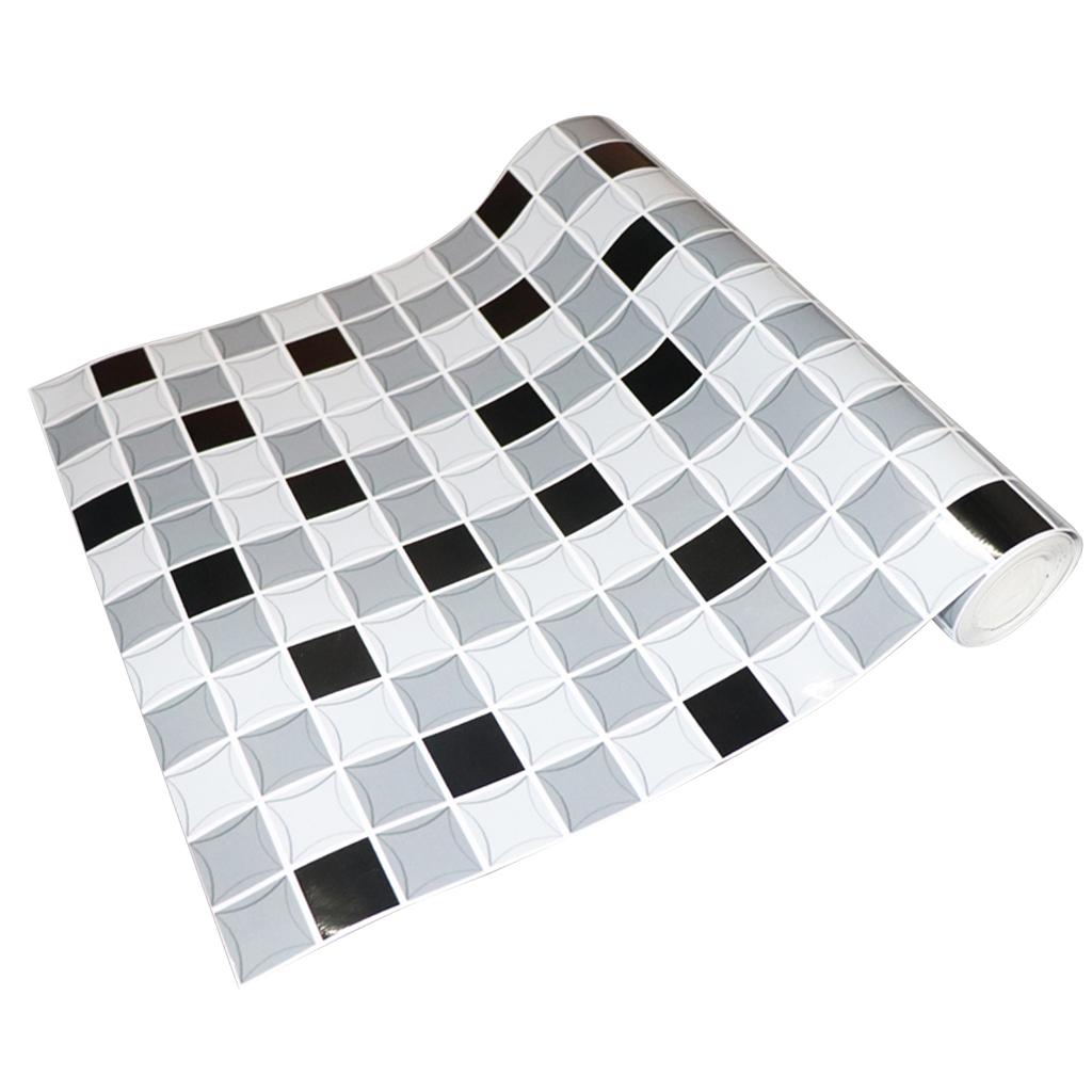 Self-adhesive Mosaic Wall Paper Sticker Tile Kitchen Bathroom Waterproof h