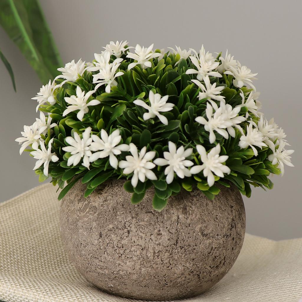  Artificial Gypsophila Potted Flower Plastic Mini Plants Home Decor White