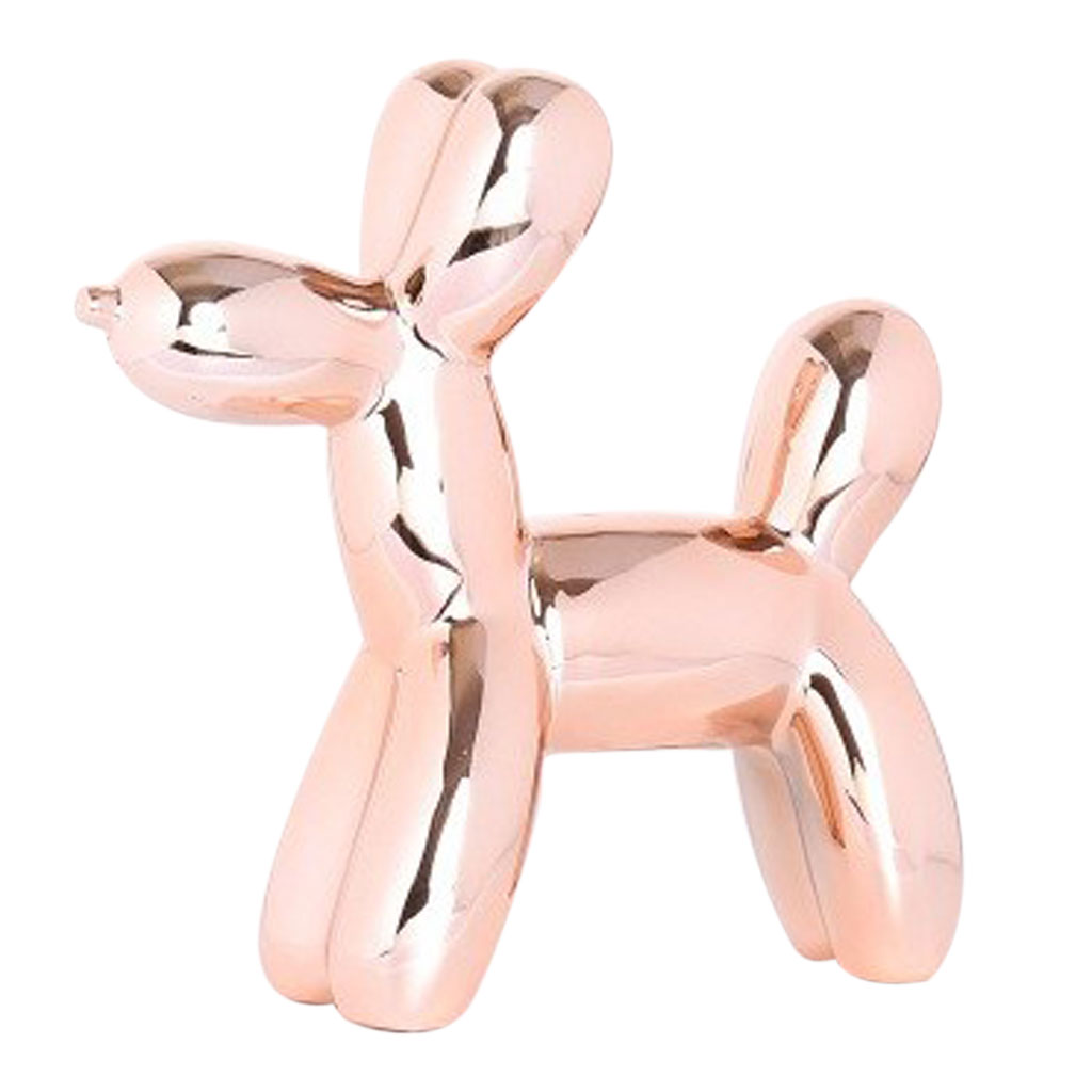 Ceramic Balloon Dog Ornament Mini Animal Figurine Novelty Gifts Rose Gold