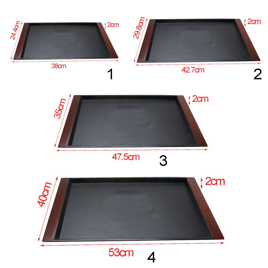 Black Plastic SIMPLE DESIGN Non Slip Food Breakfast Serving Tray 15 inch