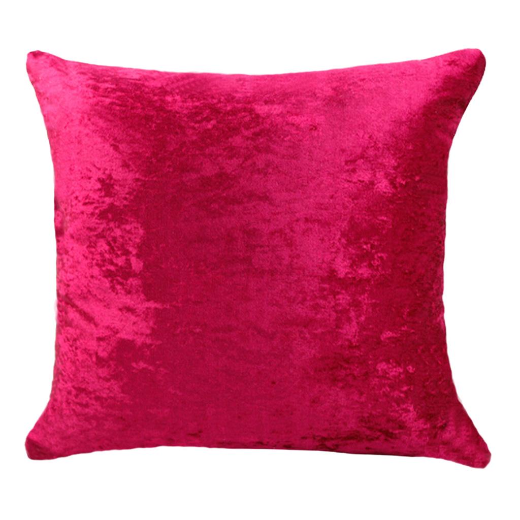 50x50cm Square Short Plush Velvet Throw Cushion Cover For Sofa Deep Rose