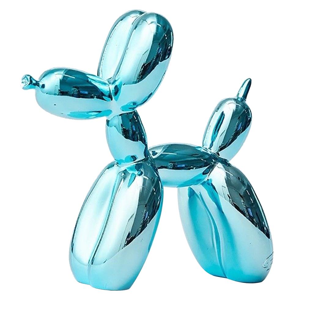 Novelty Resin Balloon Dog Ornament Animal Figurine Decor Crafts Light Blue