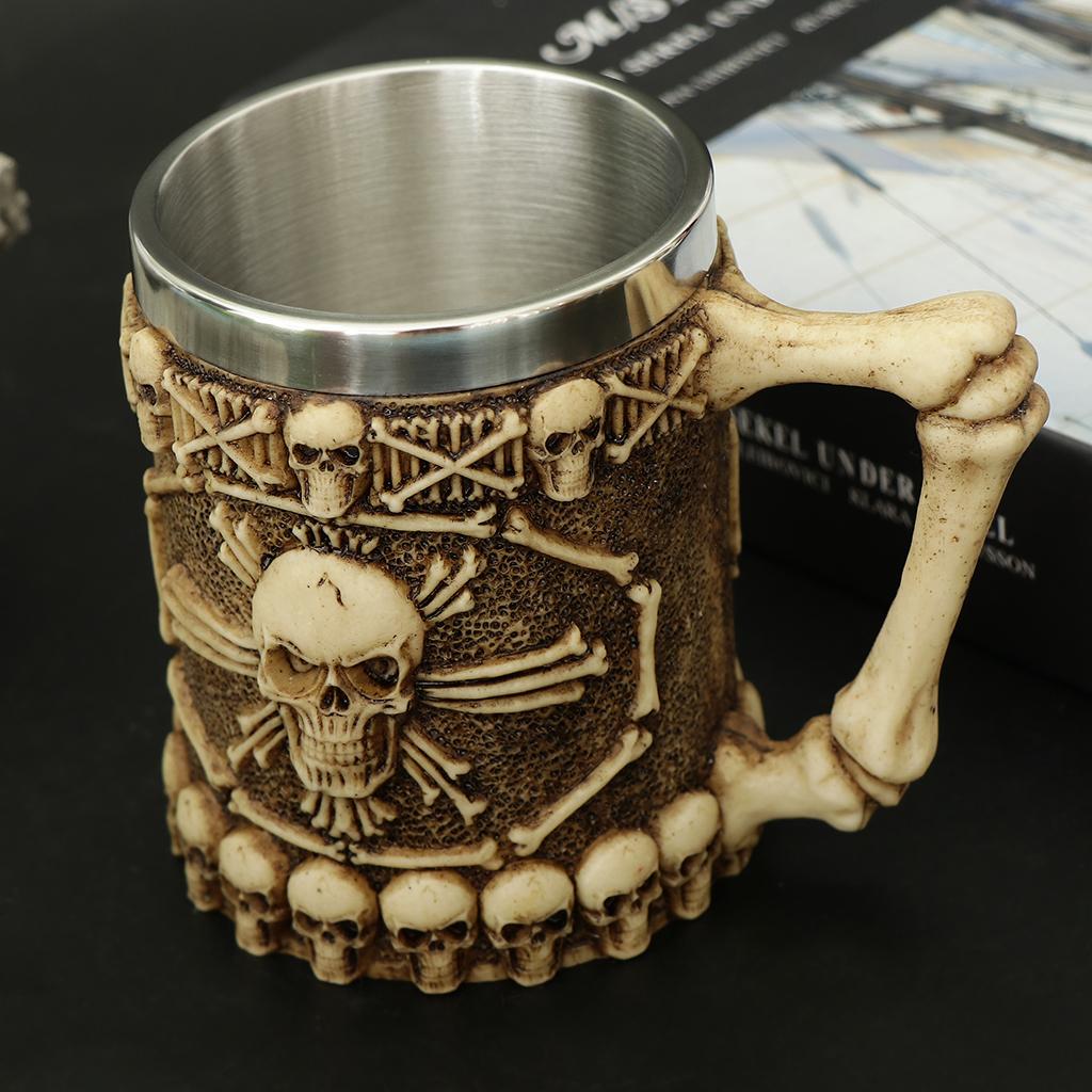 450ml Gothic Skull Bones Mug 3D Coffee Cup Drinks Beer Tea Juice Water Cocktail Wine Whisky Gift for Friends and Families