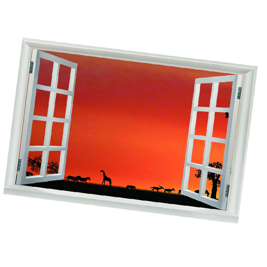 3D Window View Scenery Wall Stickers Vinyl Art Mural Decal Home Room Decor B