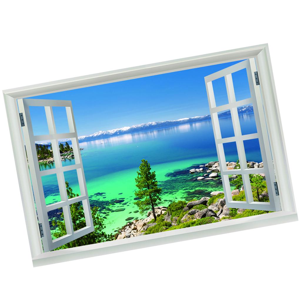 3D Window View Scenery Wall Stickers Vinyl Art Mural Decal Home Room Decor L