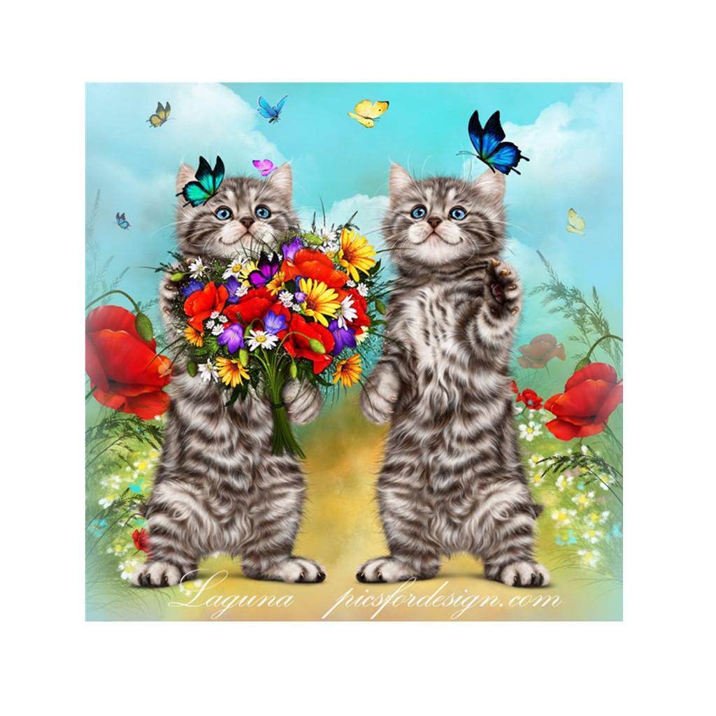 DIY Diamond Painting Handmade Full Drill Painting Cat 30x30cm