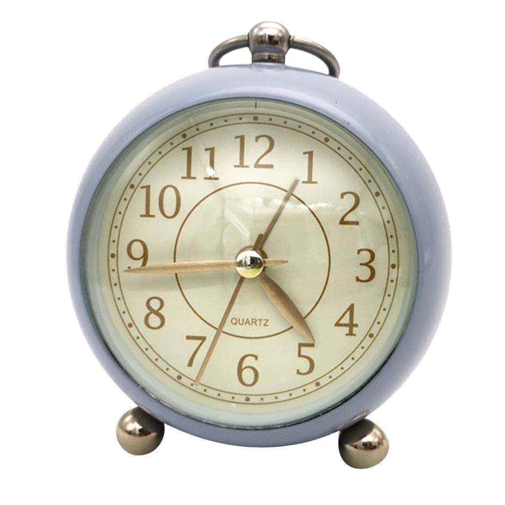  Silent Bedside quartz clock Table Alarm Clock with Nigth Light  Blue