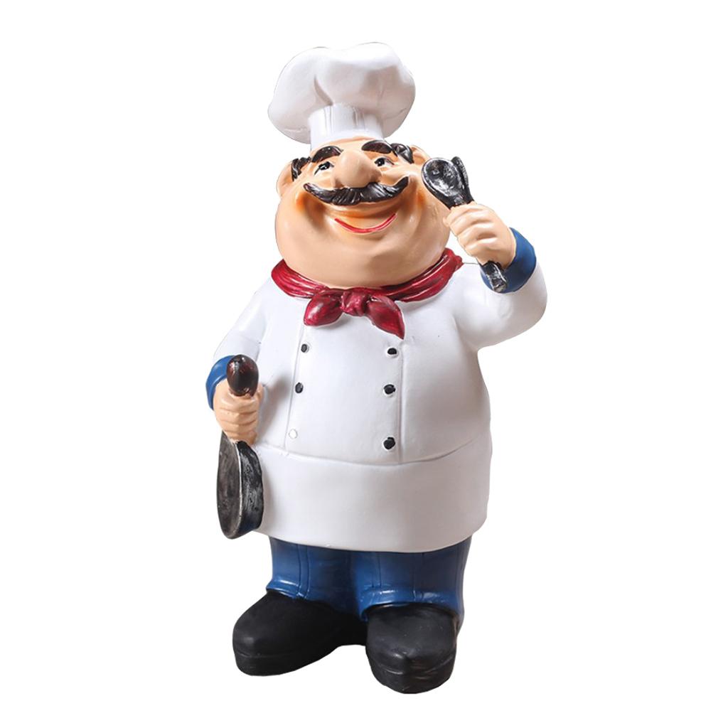 Resin Chef Kitchen Decor Table Centerpiece Figurine Home Collectible Spoon