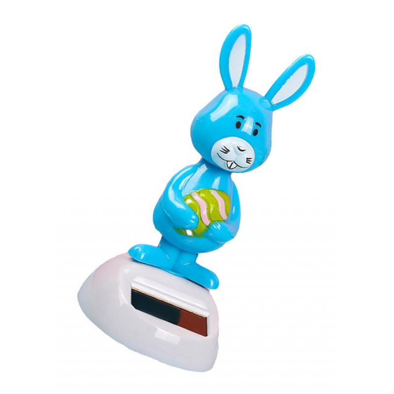 Solar Swing Animated Bobble Dancer Toy Table Desk Car Ornament Blue Rabbit