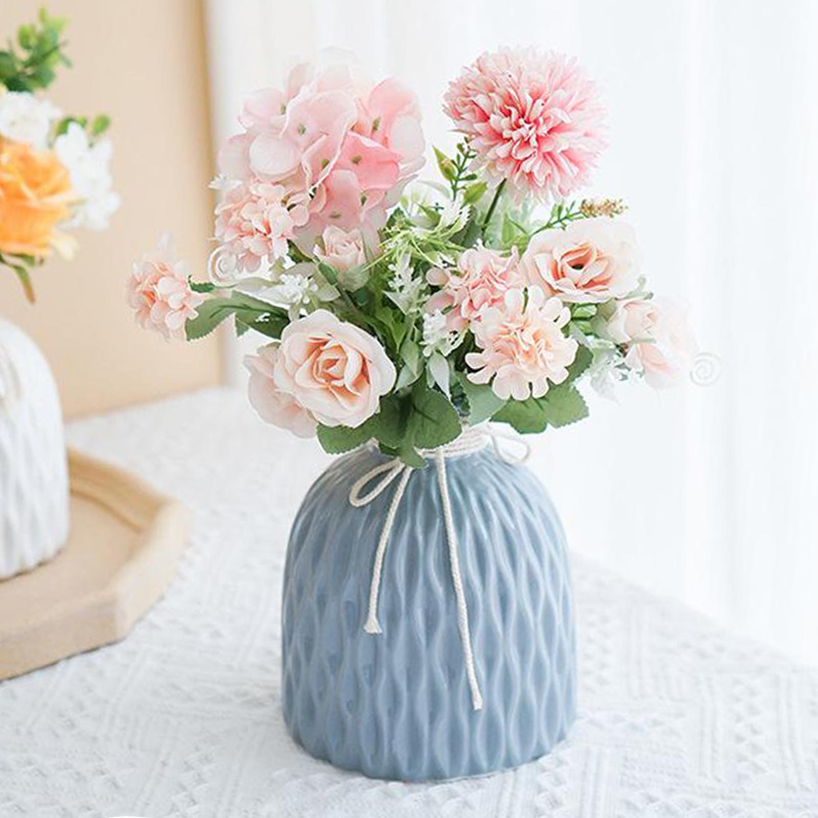 Modern Flower Pot Ceramic Vase Pot Flower Plant Basket for Home Decpr Blue