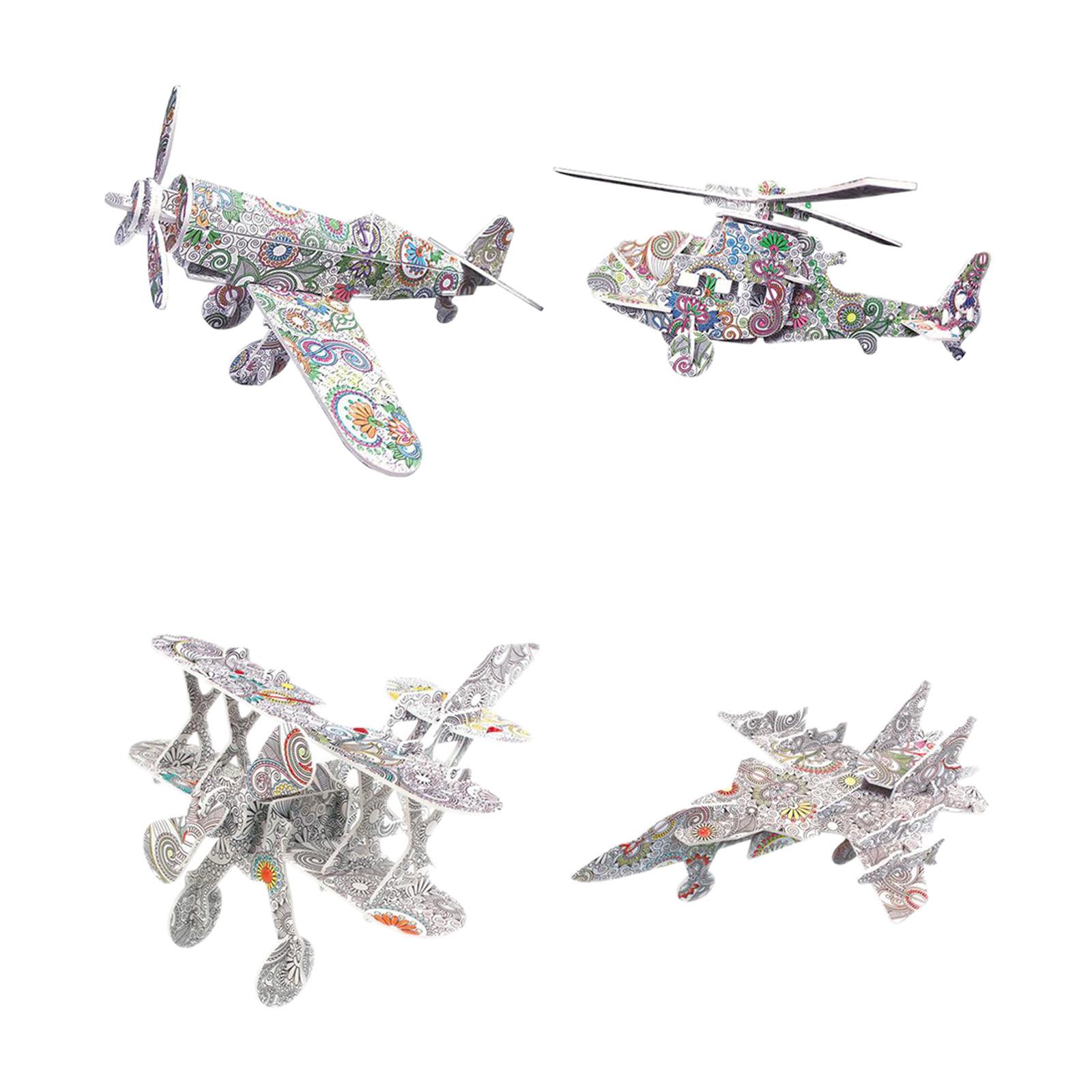 3D Coloring Puzzle Set Creativity Xmas DIY Gift for Boys Girls  3D Airplane