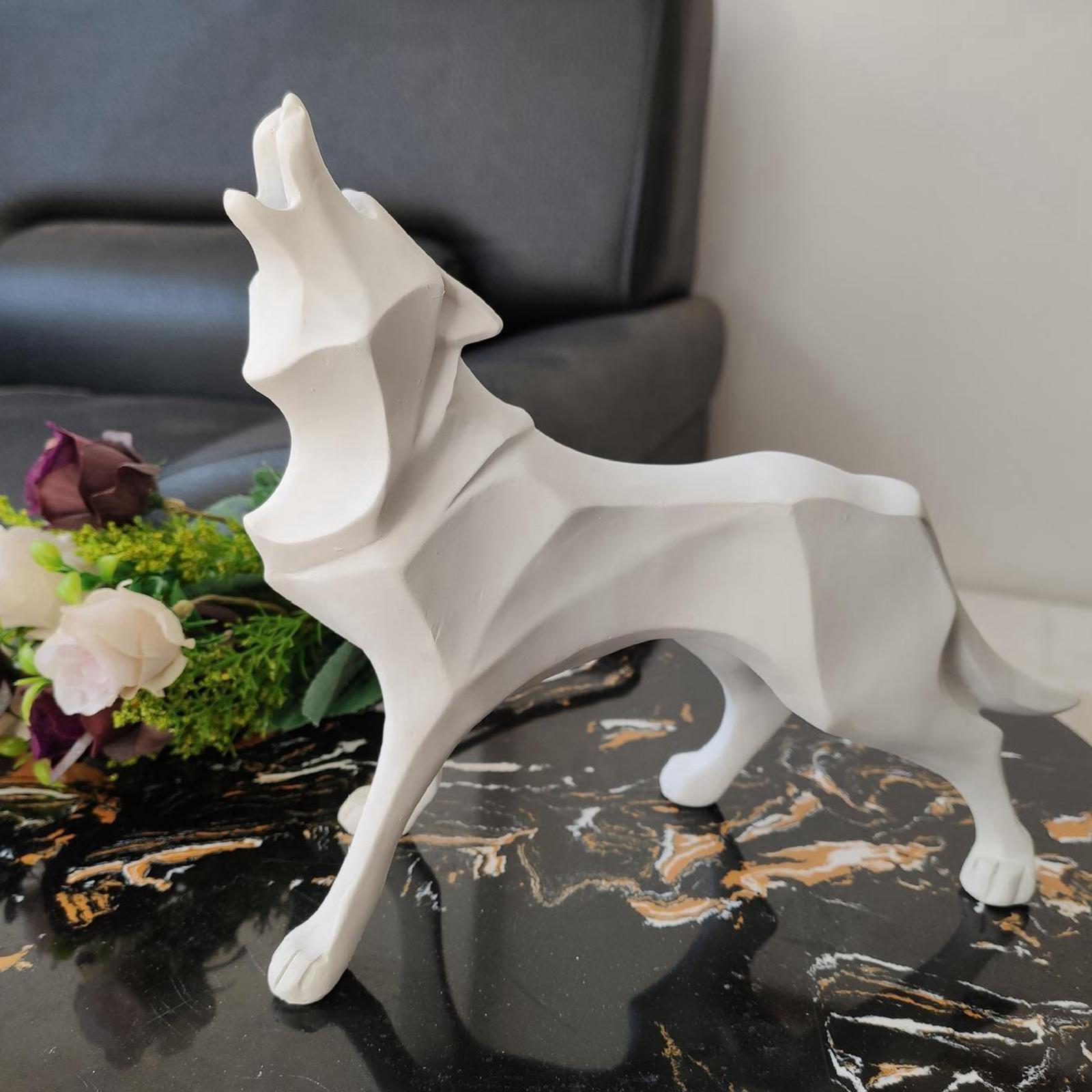 Wolf Statues Collective Sculpture Modern Home Figurine Ornament Gift White