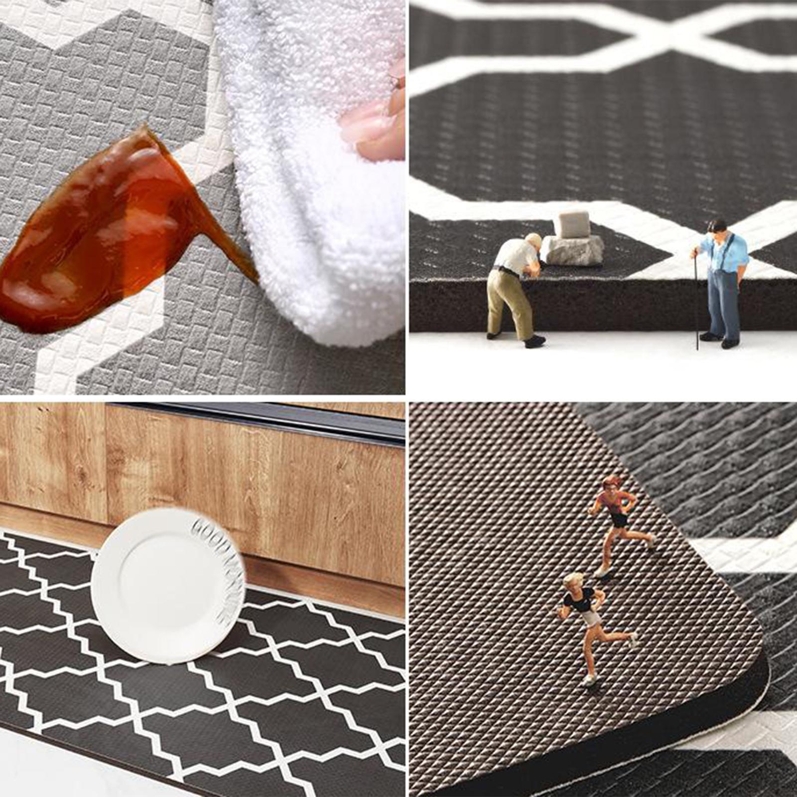 Non-Slip Kitchen Door Mat Home Floor PVC Rug Runner Carpet  Style1 Small