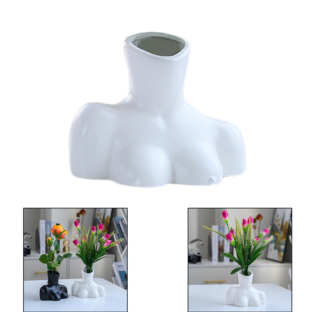 Ceramic Female Body Form Vase Decorative Planter Decoration Ornament White