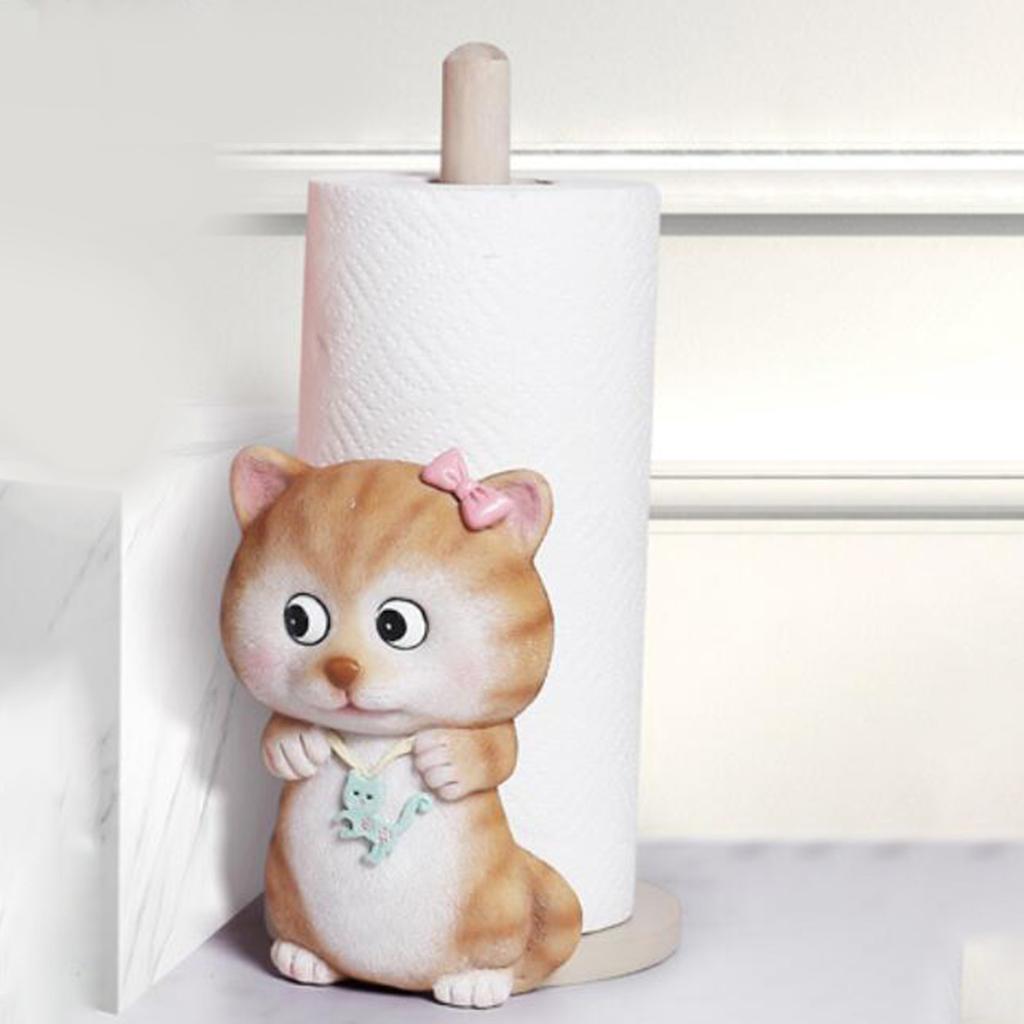 Toilet Paper Roll Holder Tissue Stand Office Kitchen Decor Cat
