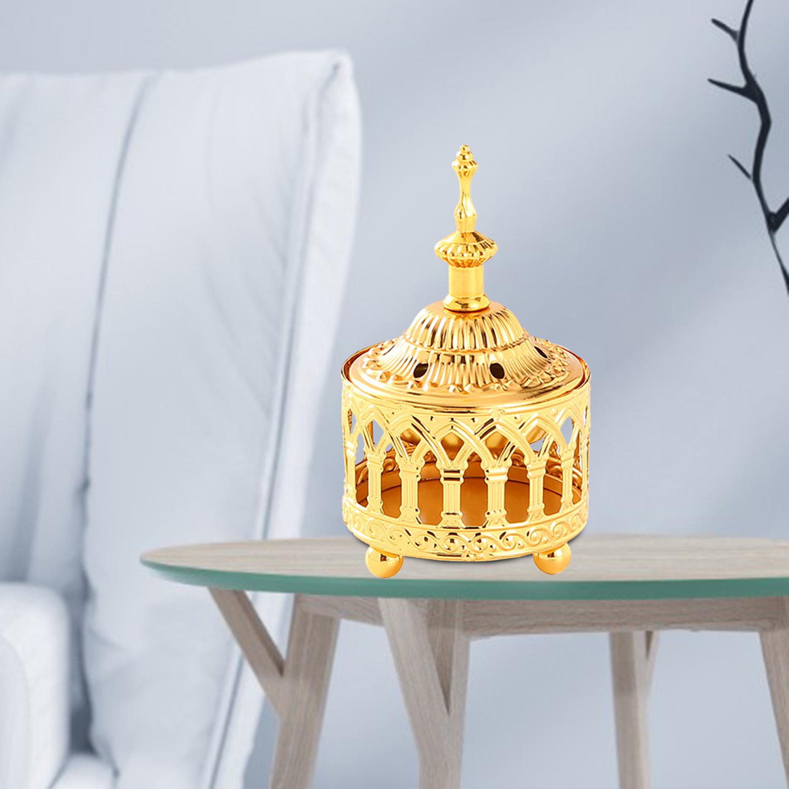 Islamic Charcoal Incense Burner Design Gold Censer Candle Holder Style 3