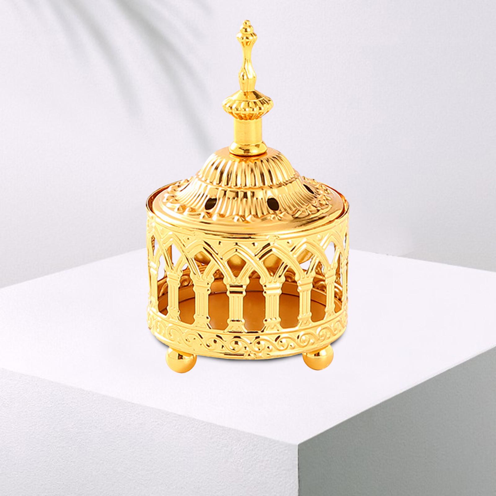 2xIslamic Charcoal Incense Burner Design Gold Censer Candle Holder Style 3