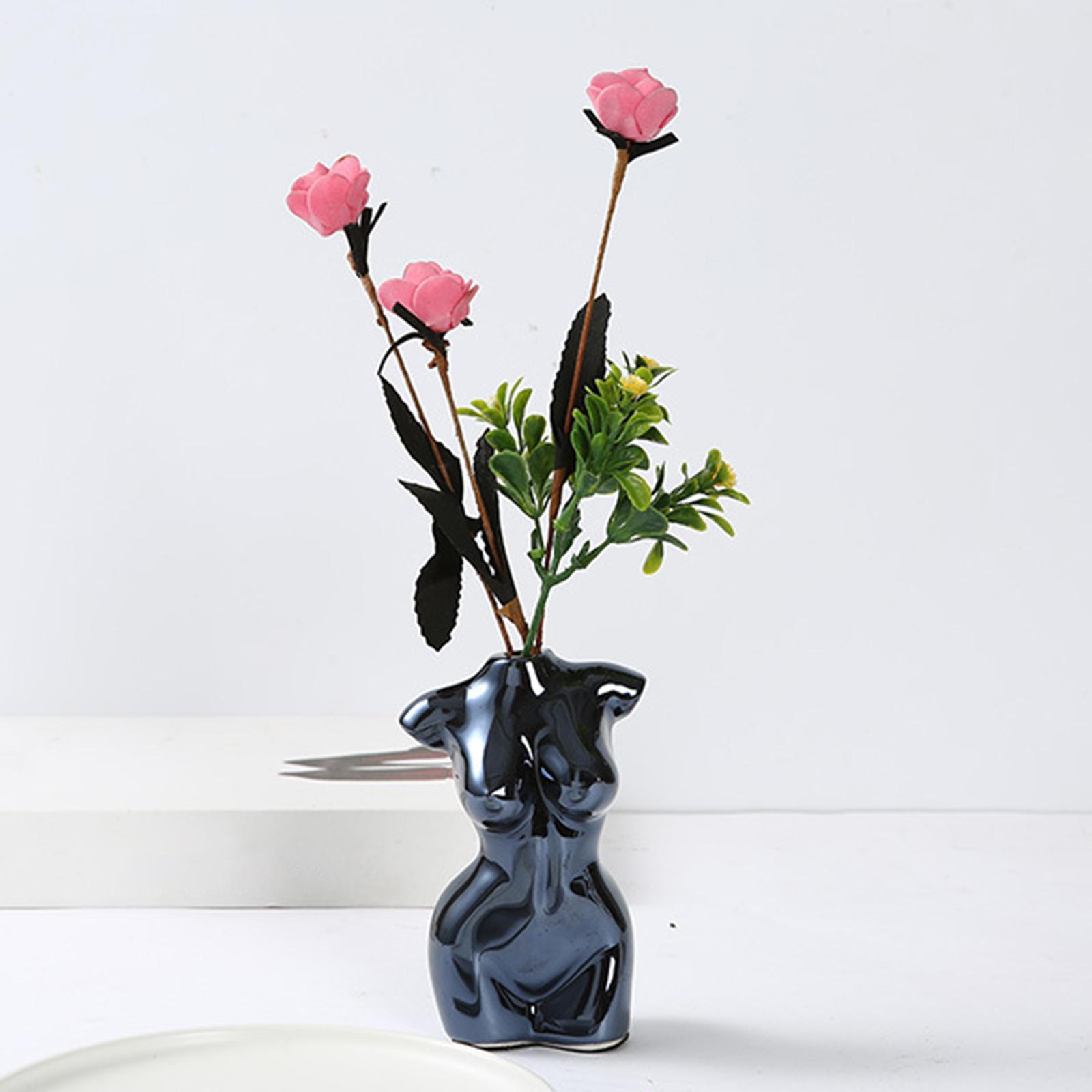 Female Body Vase Art Ceramic Home Tabletop Decor Flower Pot Vase Black