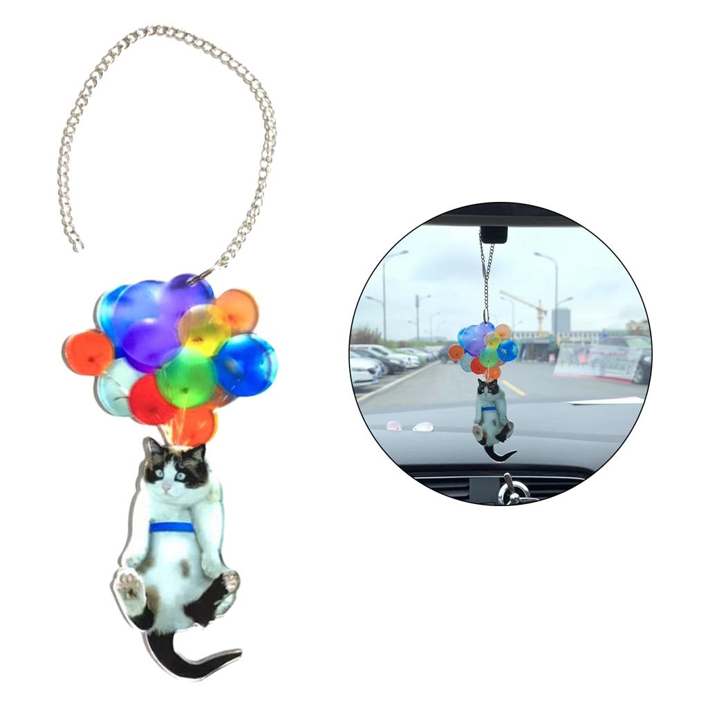 Rear View Mirror Pendant Acrylic Handbag Cellphone Keyring Hanging Ornament