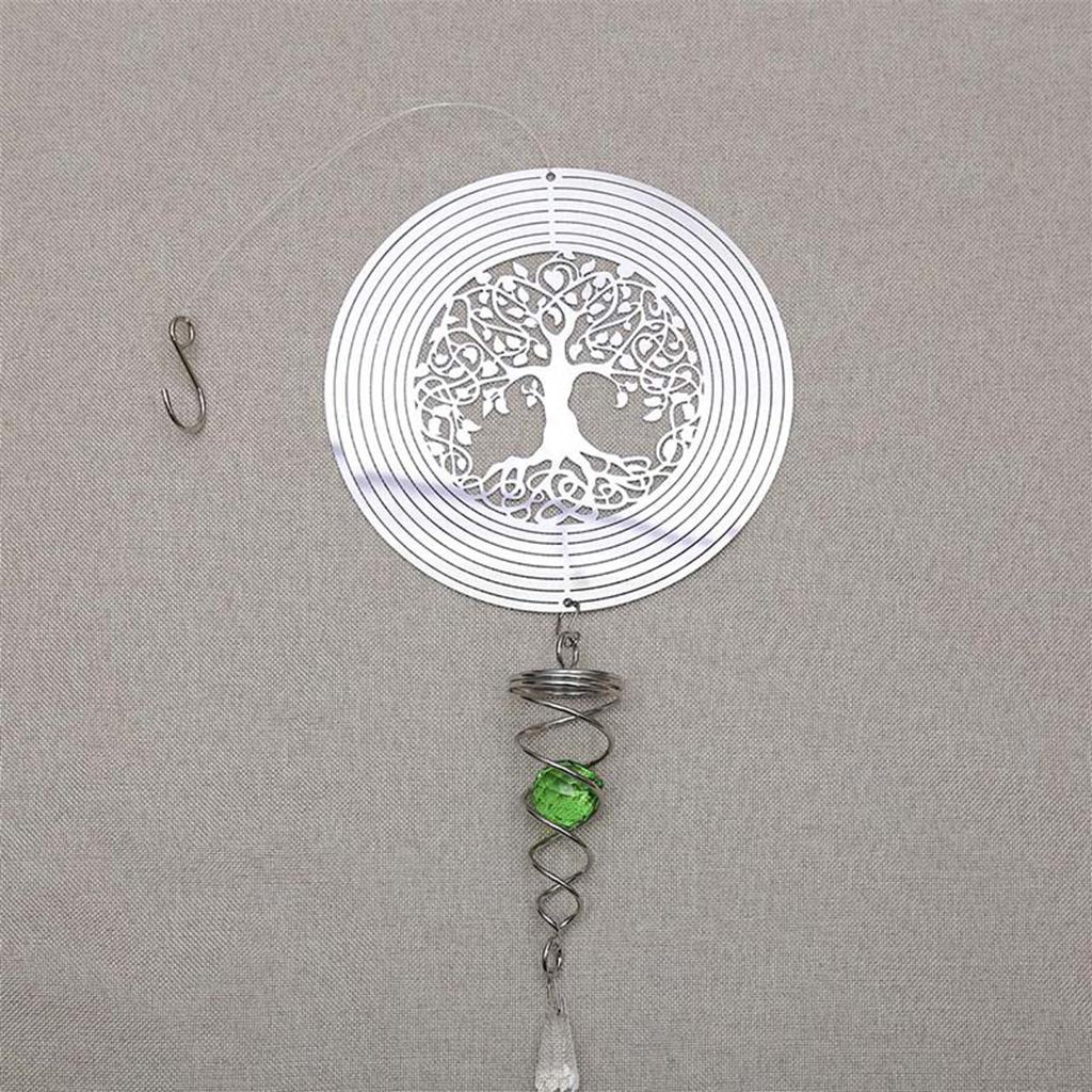 Hanging 3D Outdoor Wind Spinner Garden Home Wind Chime Decor Tree