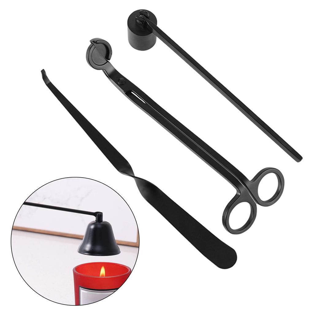 Candle Extinguisher Set Candle Snuffer Wick Trimmer Dipper Black