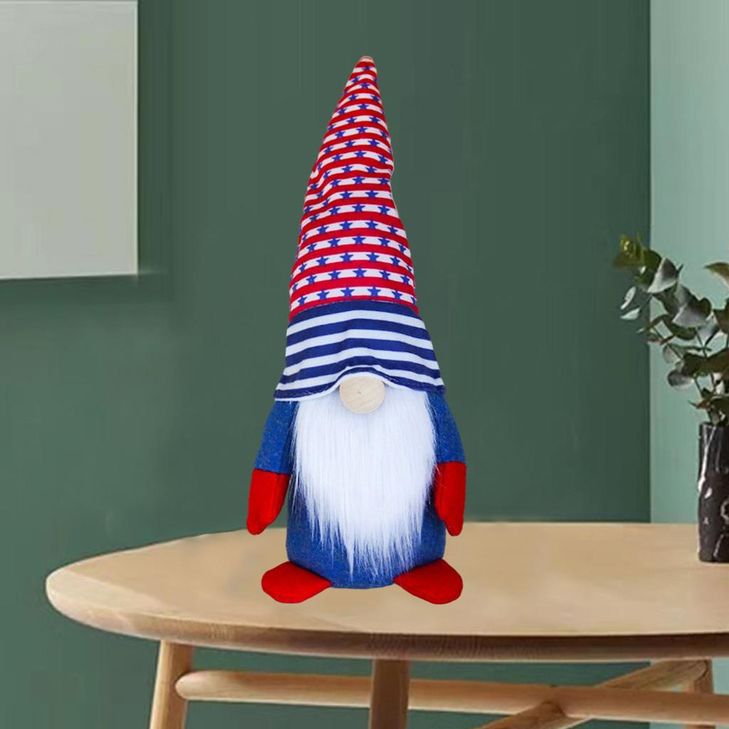 4th of July Gnome Plush Doll Faceless Kids' Room Ornaments Red Hat Blue Star