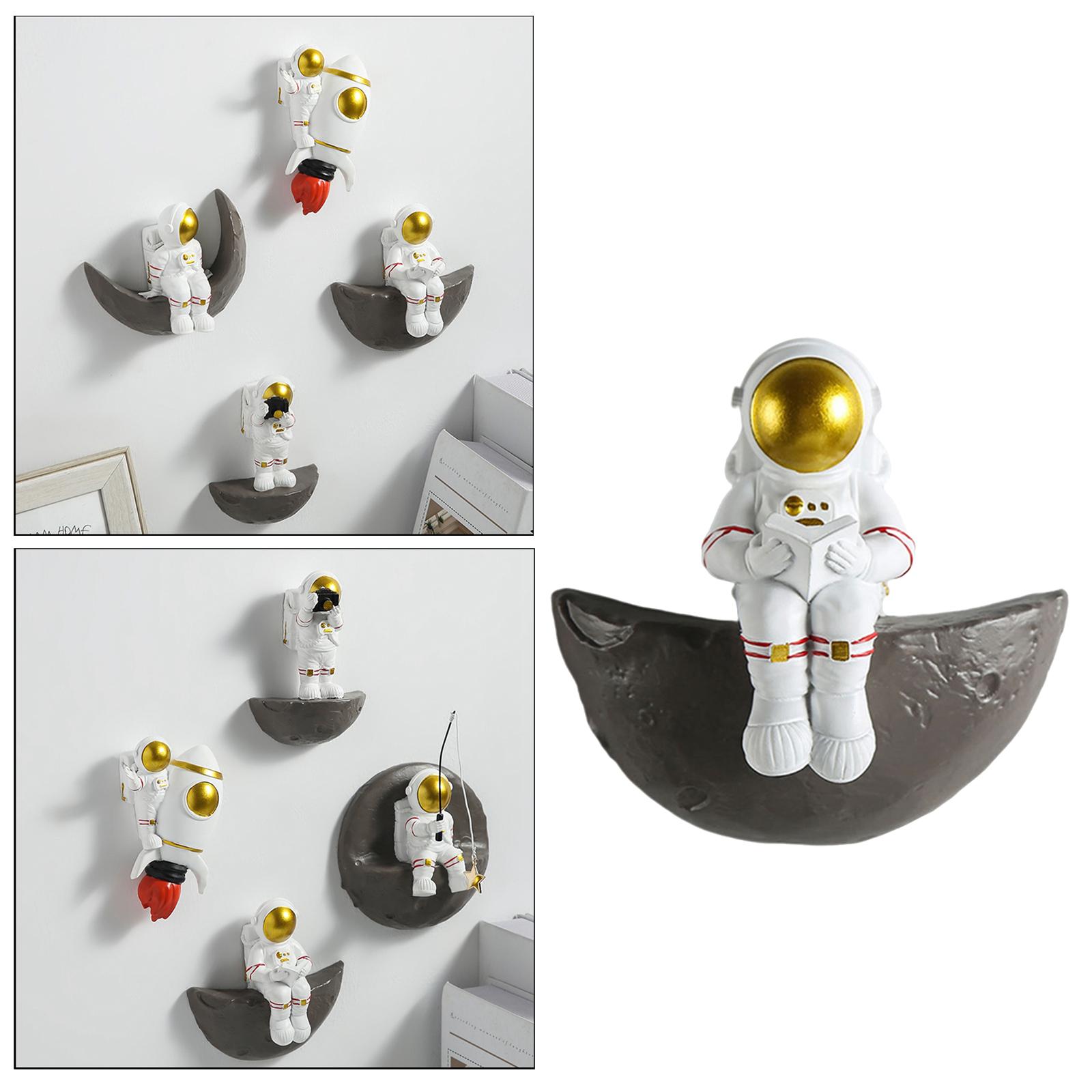 Spaceman Wall Sculpture Resin Art Statue Home Decoration 14x6x15cm