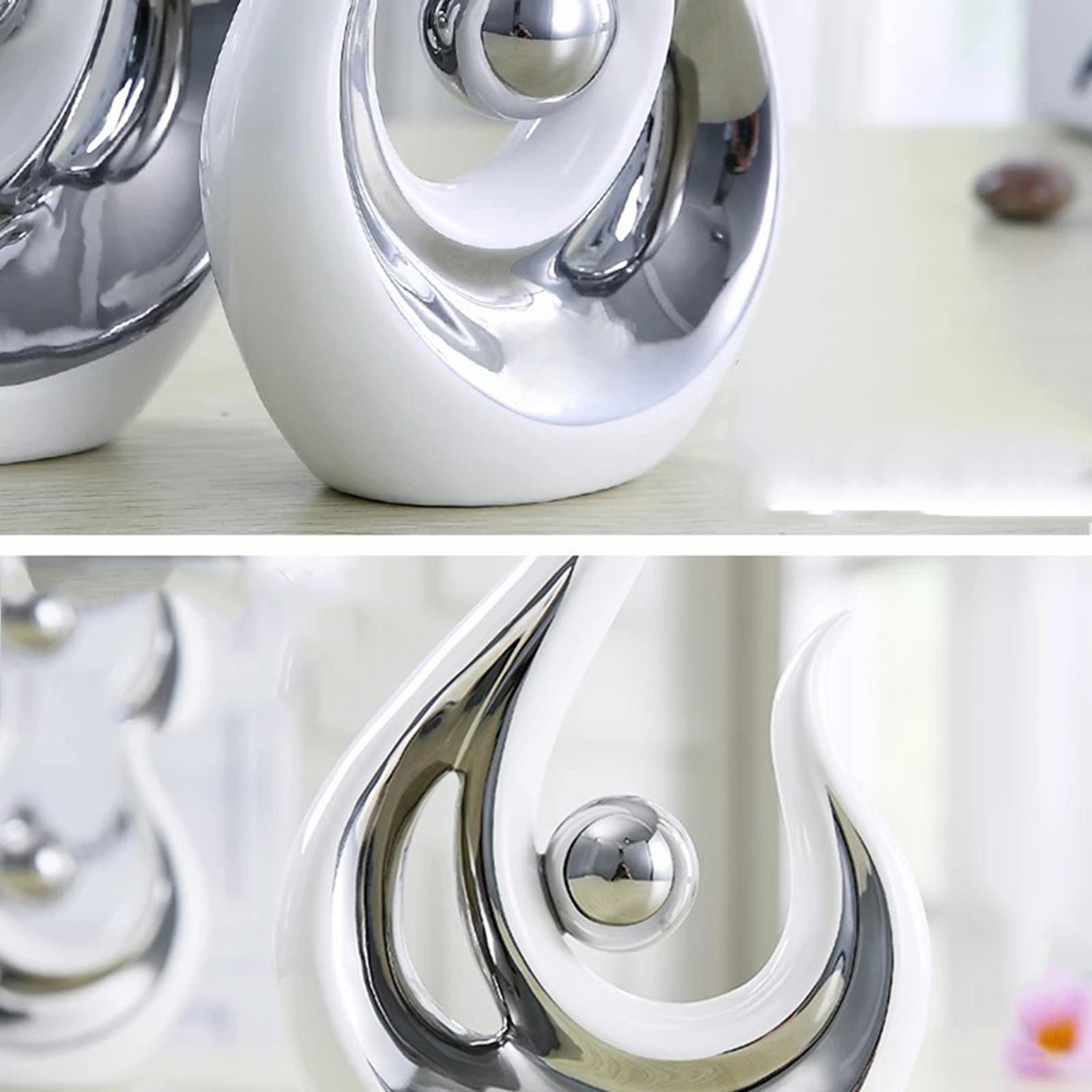 2x2Pcs Modern Ceramic Statue Figurine Sculpture for Home Coffee Table Ornament