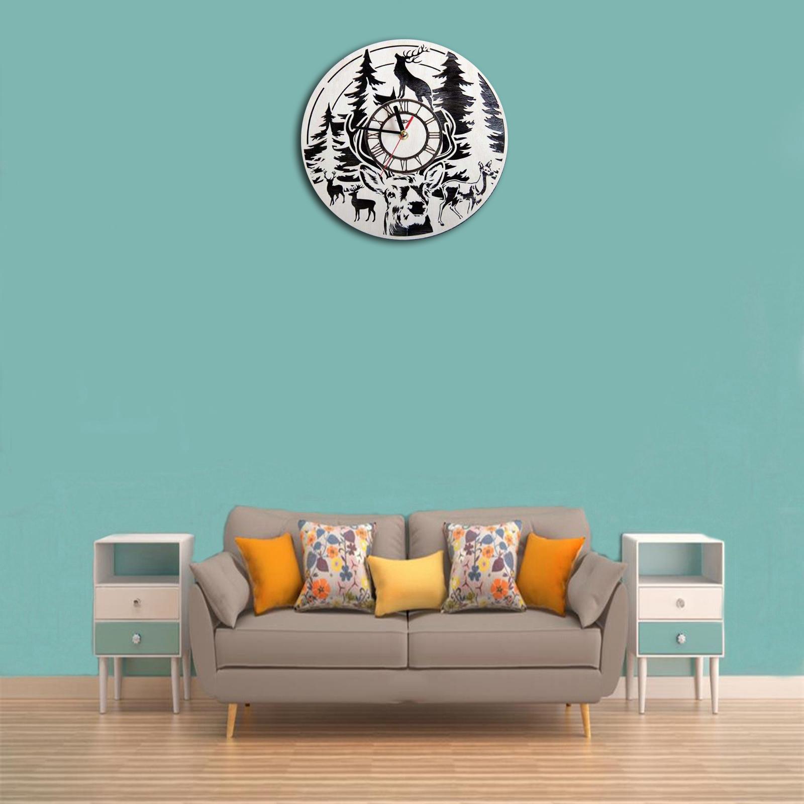 Creative Wall Clock Quartz Analog Hanging Clocks Home Decor Elk