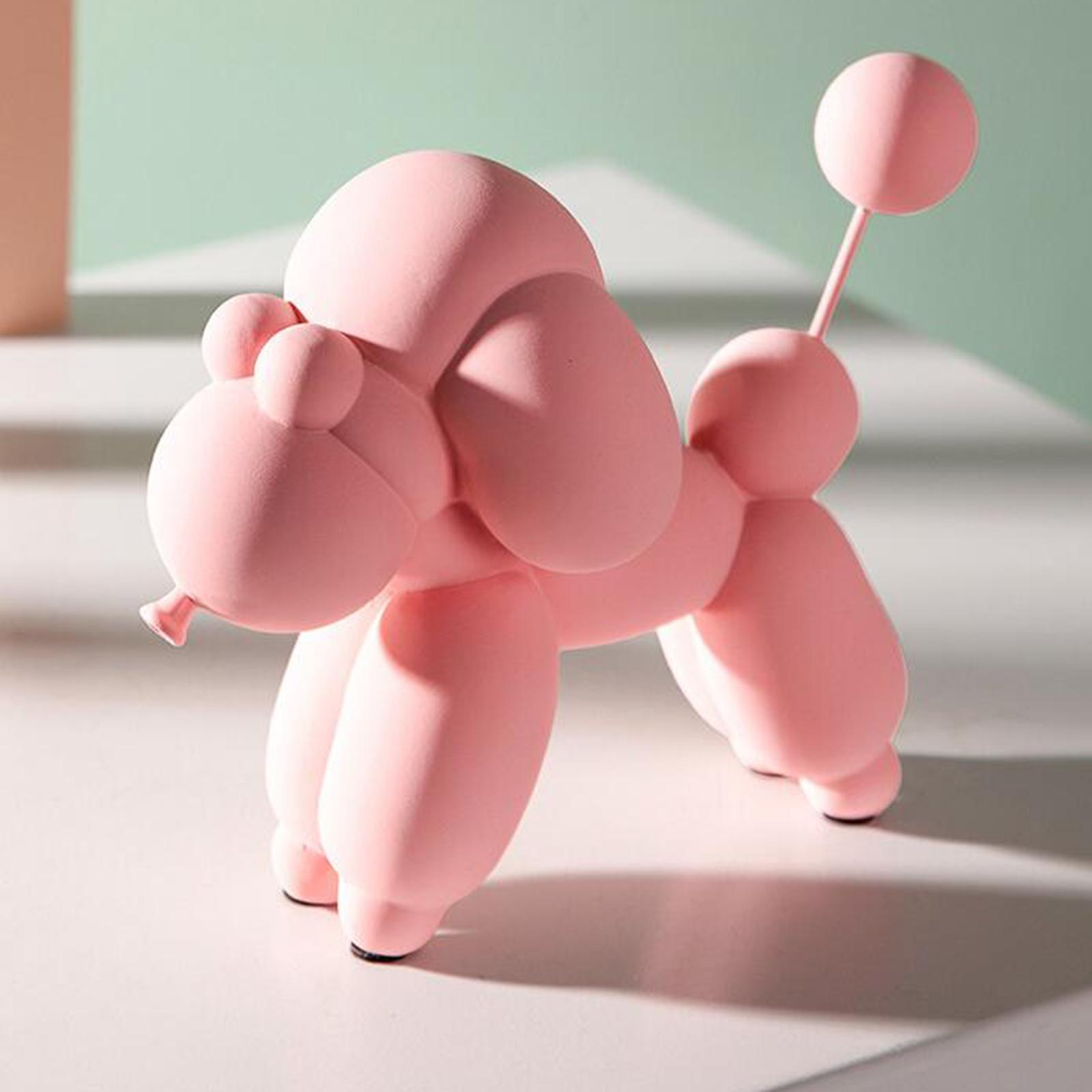Modern Balloon Dog Statue Resin Art Animal Living Room Desk Home Decor Pink
